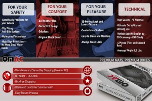 Jeep Wrangler JL Floor Liners - Pro Line - Black - 4 Door - Rubicon 2018-2022